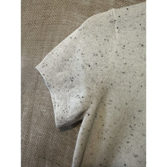 EVERLANE The Cashmere Sweater Tee Short Sleeve Beige Speckled Sz Small - Picture 7 of 7